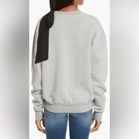 Frame Denim Bow Sweatshirt Crew Neck Pullover Casual NWT Size XS - Picture 7 of 13